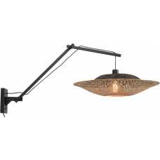 Good&Mojo Kalimantan Long Arm Wall Light - Black & Natural