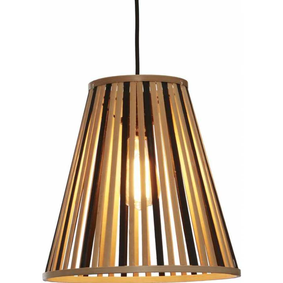 Good&Mojo Merapi Cone Pendant Light - Black & Natural - Small