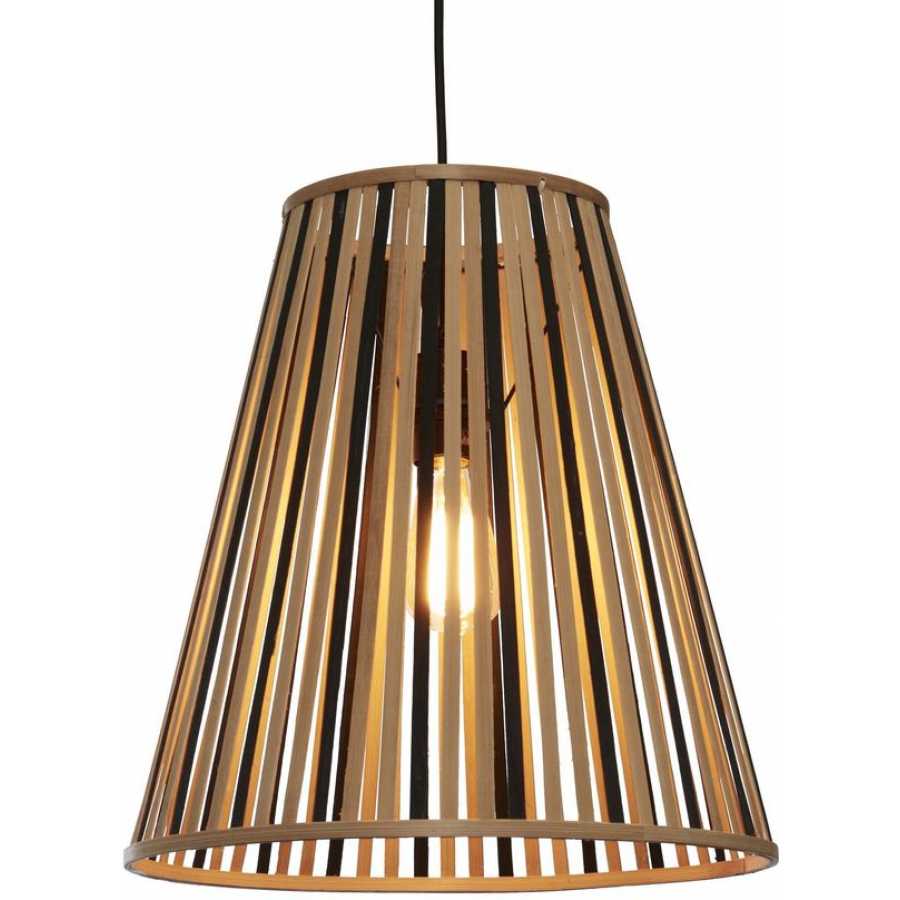 Good&Mojo Merapi Cone Pendant Light - Black & Natural - Large