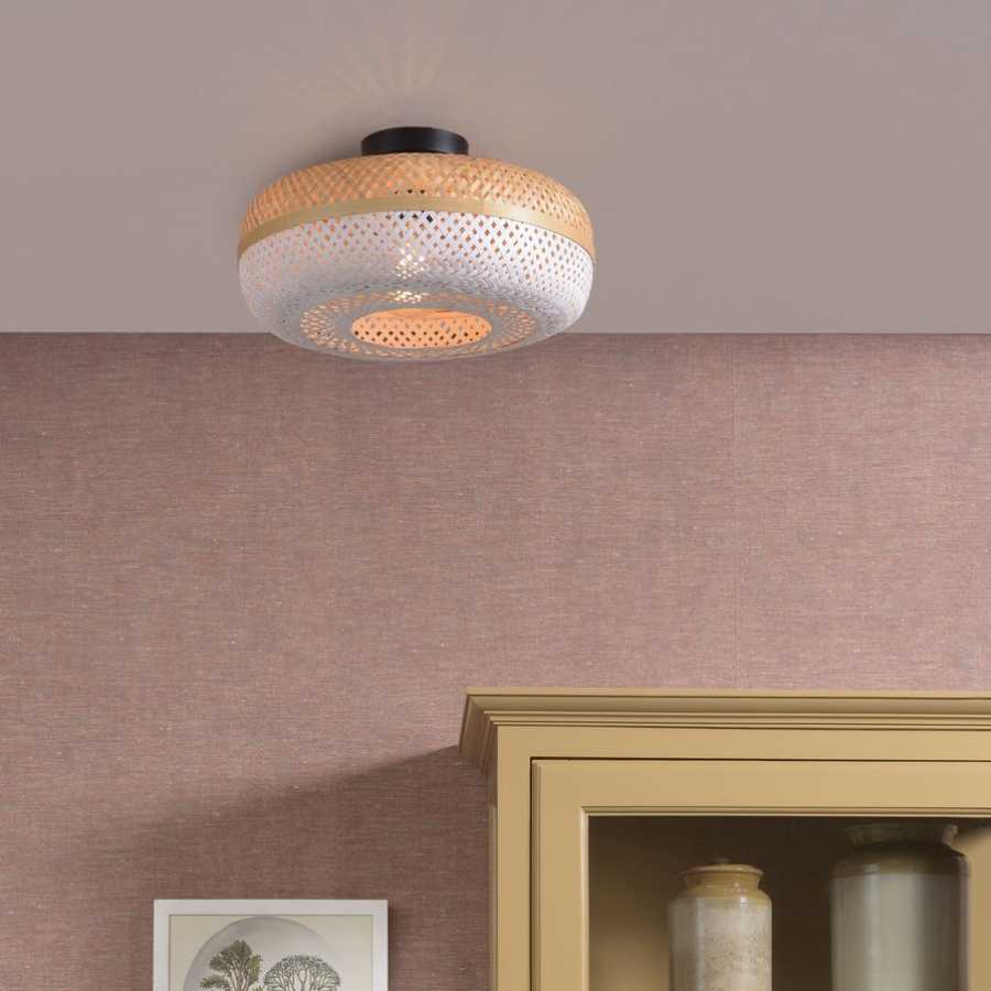 Good&Mojo Palawan Ceiling Light - White & Natural - Small