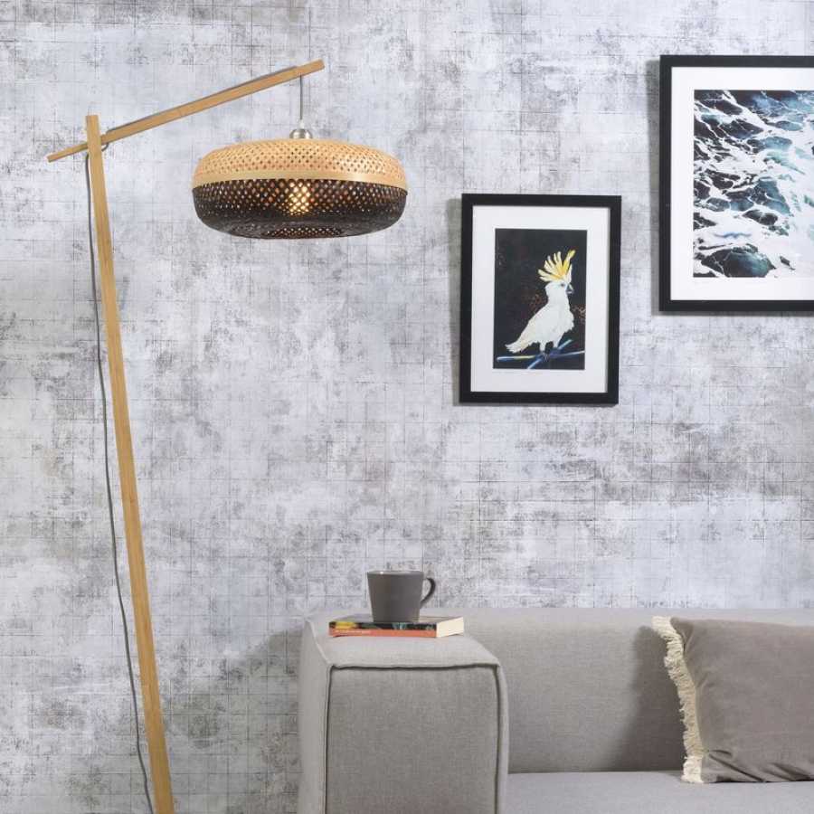 Good&Mojo Palawan Hanging Floor Lamp - Natural & Black - Small