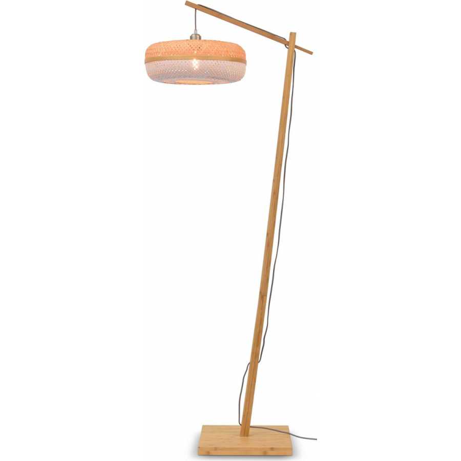 Good&Mojo Palawan Hanging Floor Lamp - Natural & White - Small