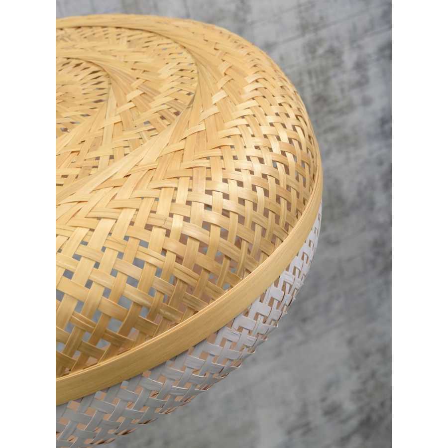 Good&Mojo Palawan Hanging Floor Lamp - Natural & White - Small