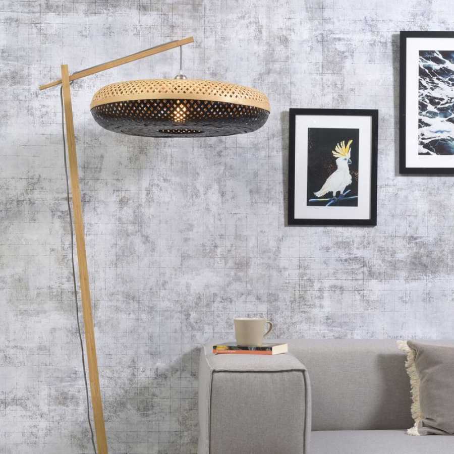 Good&Mojo Palawan Hanging Floor Lamp - Natural & Black - Large