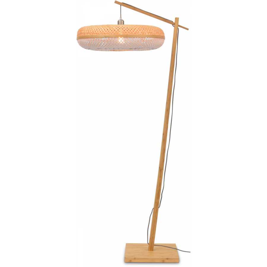 Good&Mojo Palawan Hanging Floor Lamp - Natural & White - Large