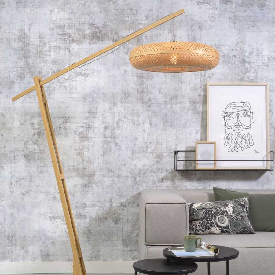 Good&Mojo Palawan Long Arm Floor Lamp - Natural