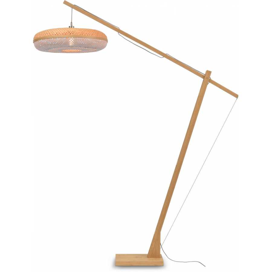 Good&Mojo Palawan Long Arm Floor Lamp - Natural & White