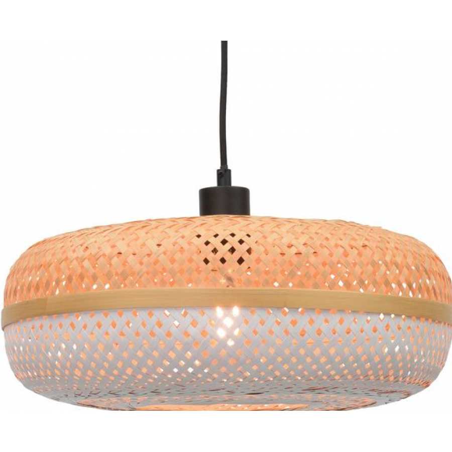 Good&Mojo Palawan Disc Pendant Light - Natural & White - Small