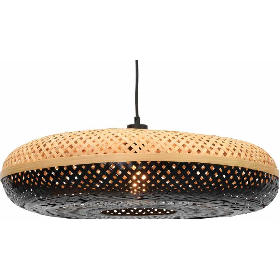 Good&Mojo Palawan Disc Pendant Light - Natural & Black - Large