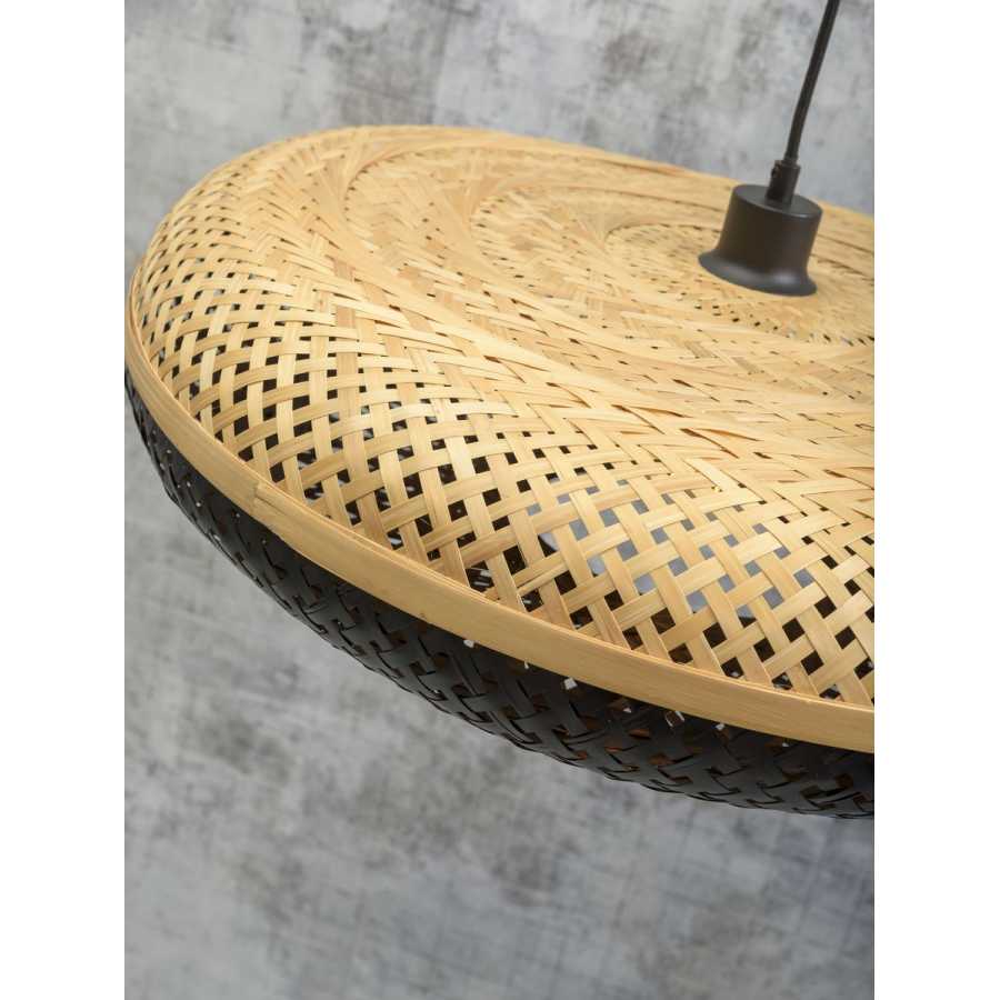 Good&Mojo Palawan Disc Pendant Light - Natural & Black - Large