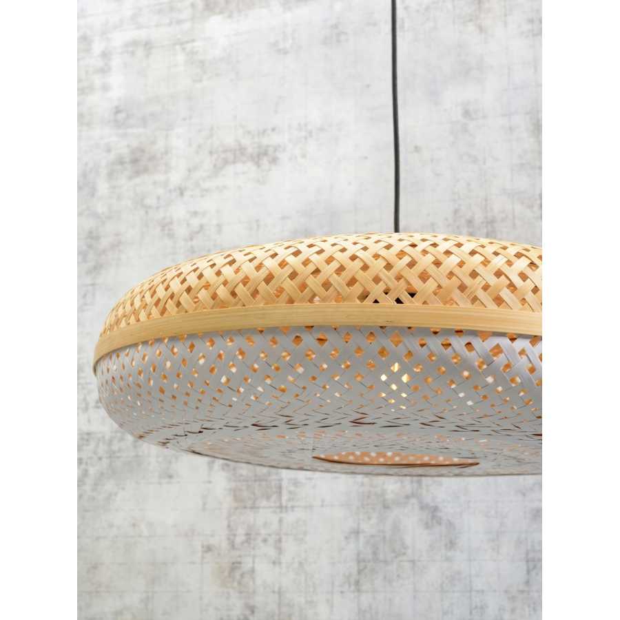 Good&Mojo Palawan Disc Pendant Light - Natural & White - Large