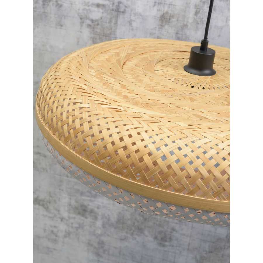 Good&Mojo Palawan Disc Pendant Light - Natural & White - Large