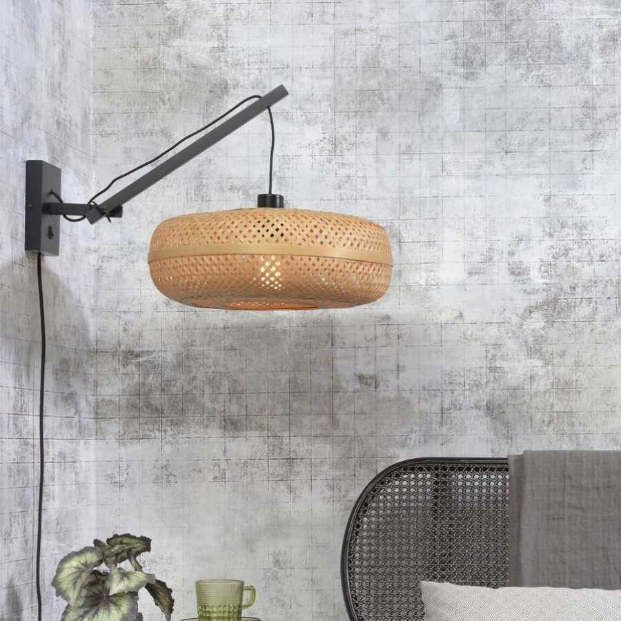 Good&Mojo Palawan Hanging Wall Light - Black & Natural