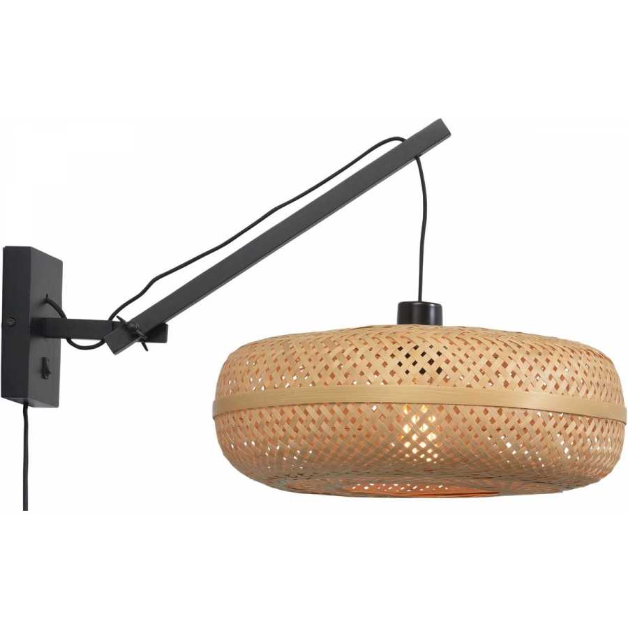 Good&Mojo Palawan Hanging Wall Light - Black & Natural