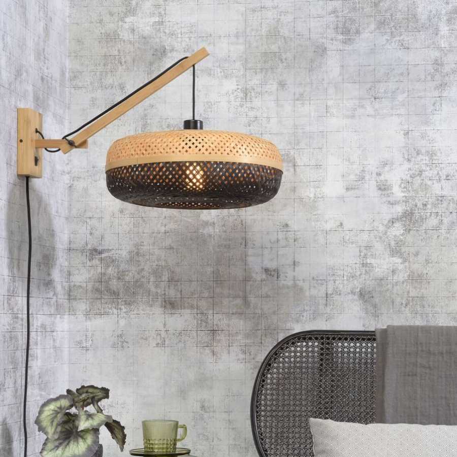 Good&Mojo Palawan Hanging Wall Light - Natural & Black