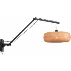 Good&Mojo Palawan Long Arm Wall Light - Black & Natural