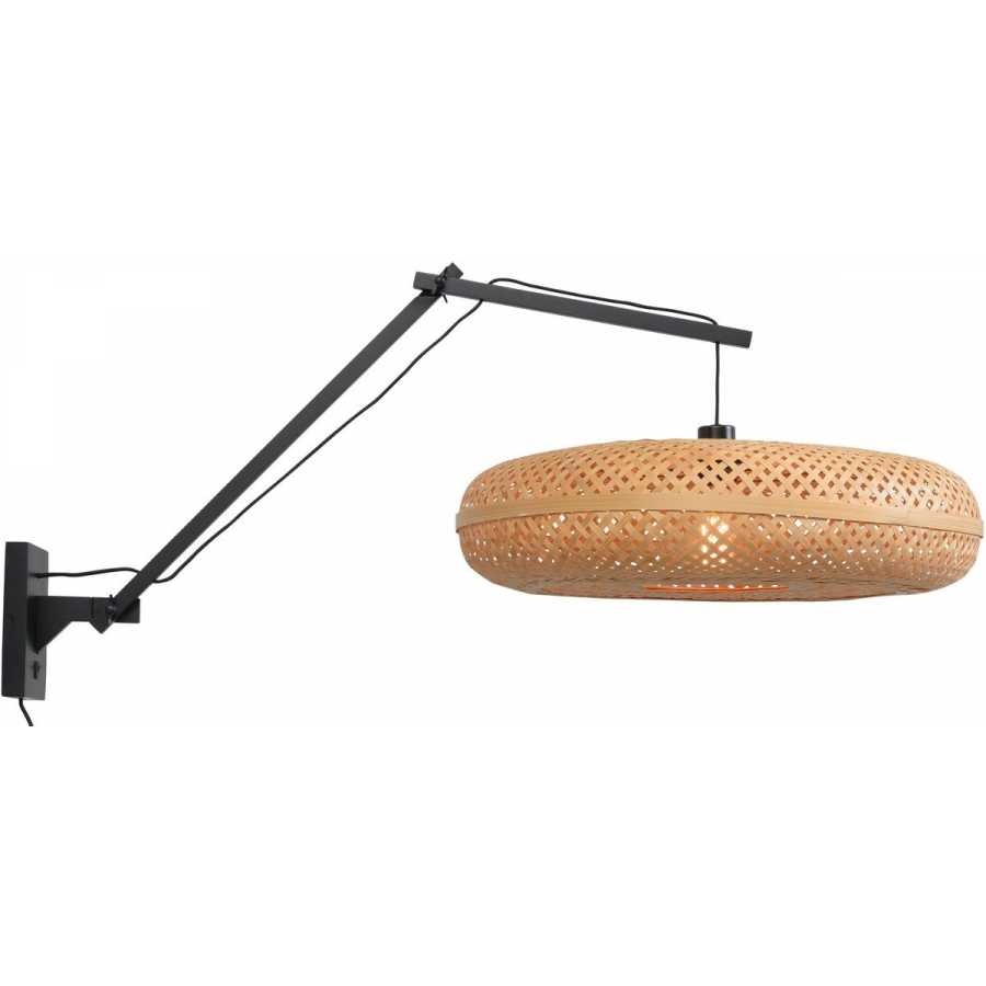 Good&Mojo Palawan Long Arm Wall Light - Black & Natural - Large