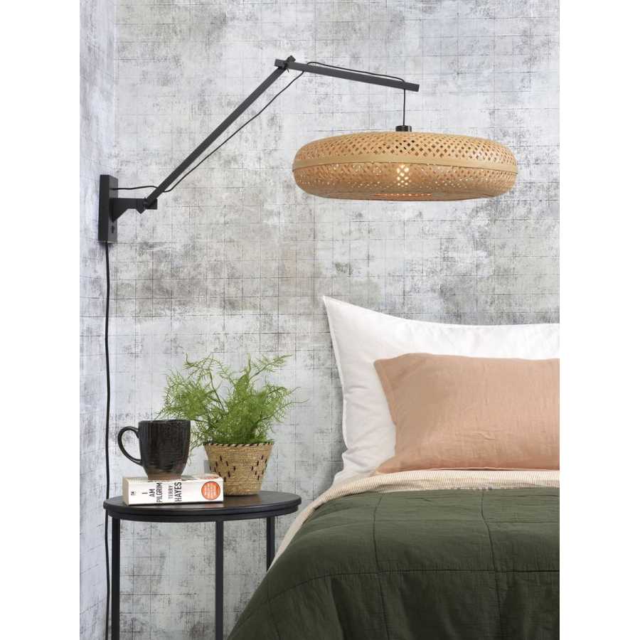 Good&Mojo Palawan Long Arm Wall Light - Black & Natural - Large