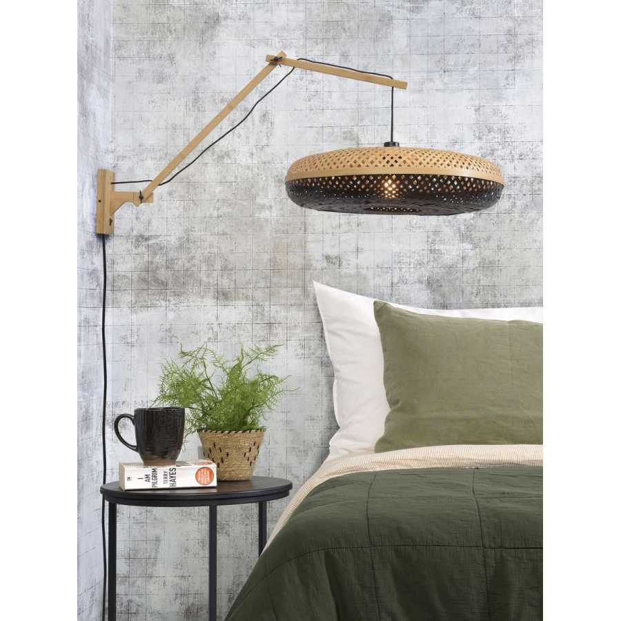 Good&Mojo Palawan Long Arm Wall Light - Natural & Black - Large