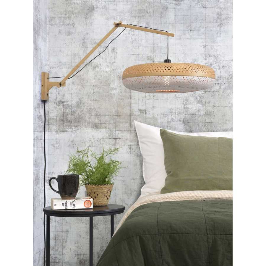 Good&Mojo Palawan Long Arm Wall Light - Natural & White - Large