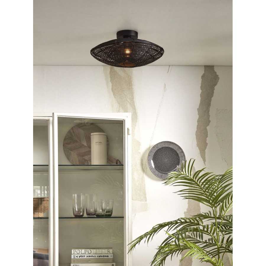 Good&Mojo Tanami Flat Ceiling Light - Black - Small