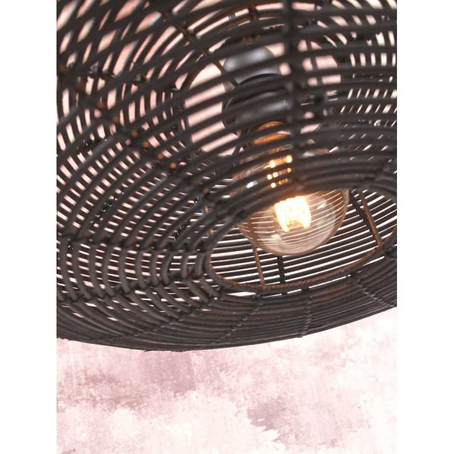 Good&Mojo Tanami Flat Ceiling Light - Black - Small