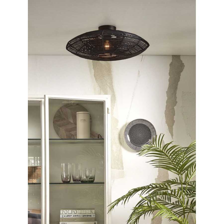 Good&Mojo Tanami Flat Ceiling Light - Black - Large