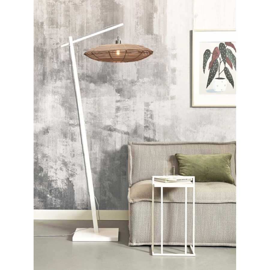 Good&Mojo Tanami Hanging Floor Lamp - White & Natural