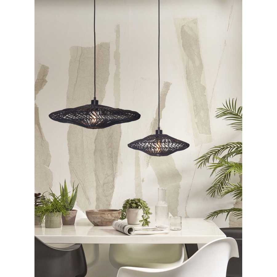 Good&Mojo Zanzibar Flat Pendant Light - Black - Small