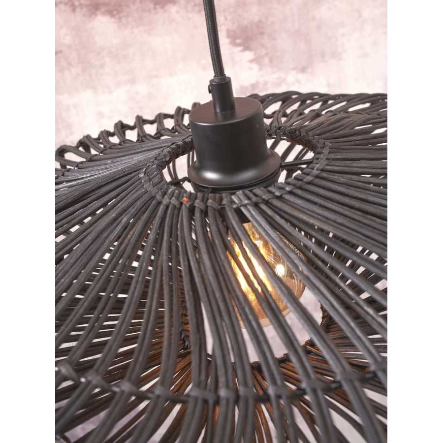 Good&Mojo Zanzibar Flat Pendant Light - Black - Small