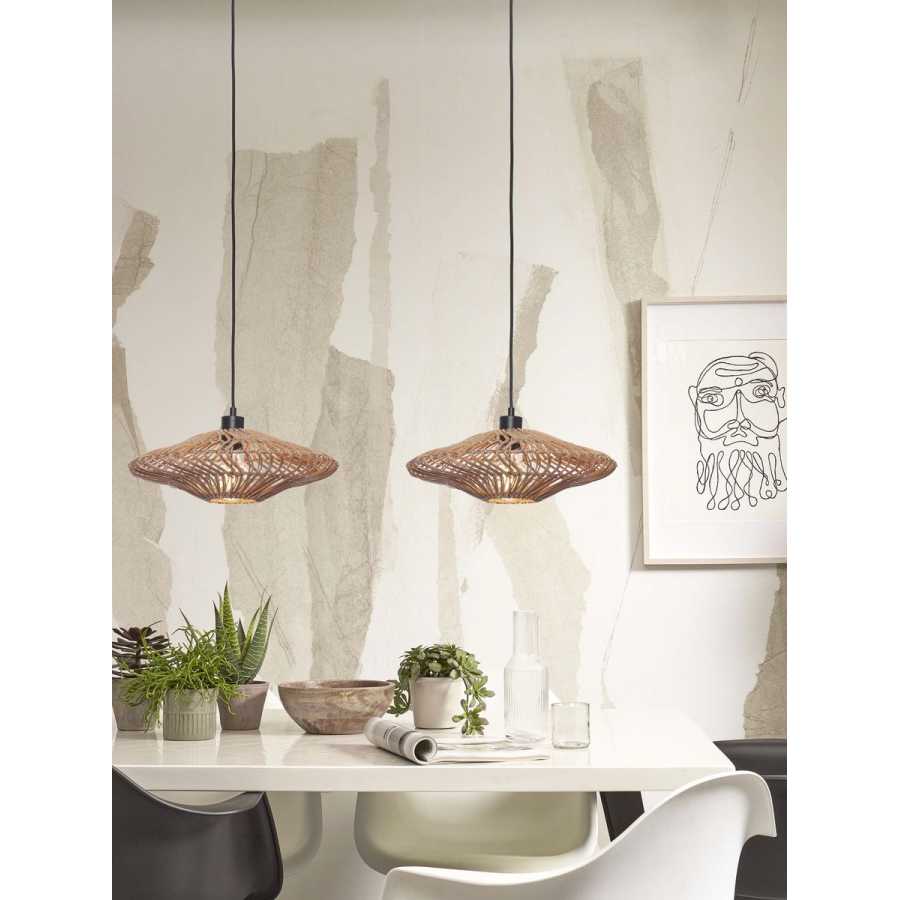 Good&Mojo Zanzibar Flat Pendant Light - Natural - Small