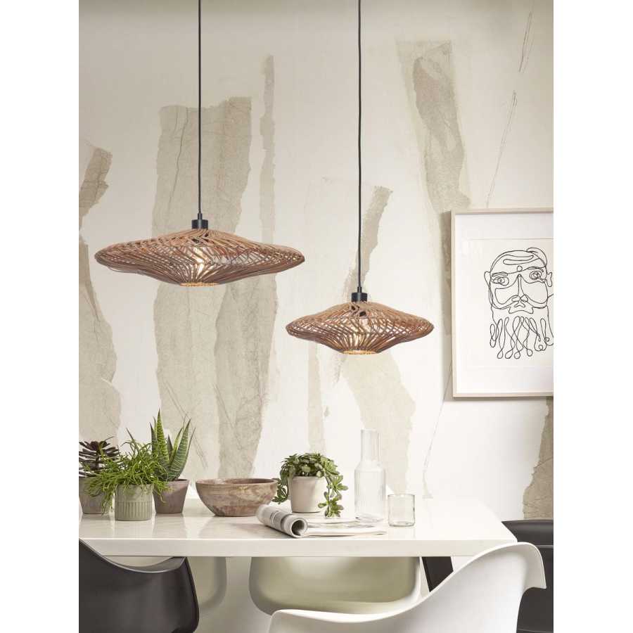 Good&Mojo Zanzibar Flat Pendant Light - Natural - Small