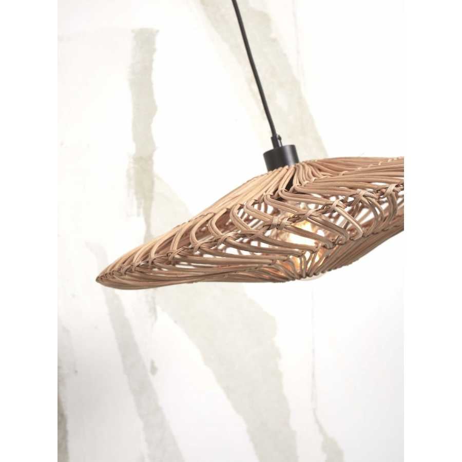 Good&Mojo Zanzibar Flat Pendant Light - Natural - Small