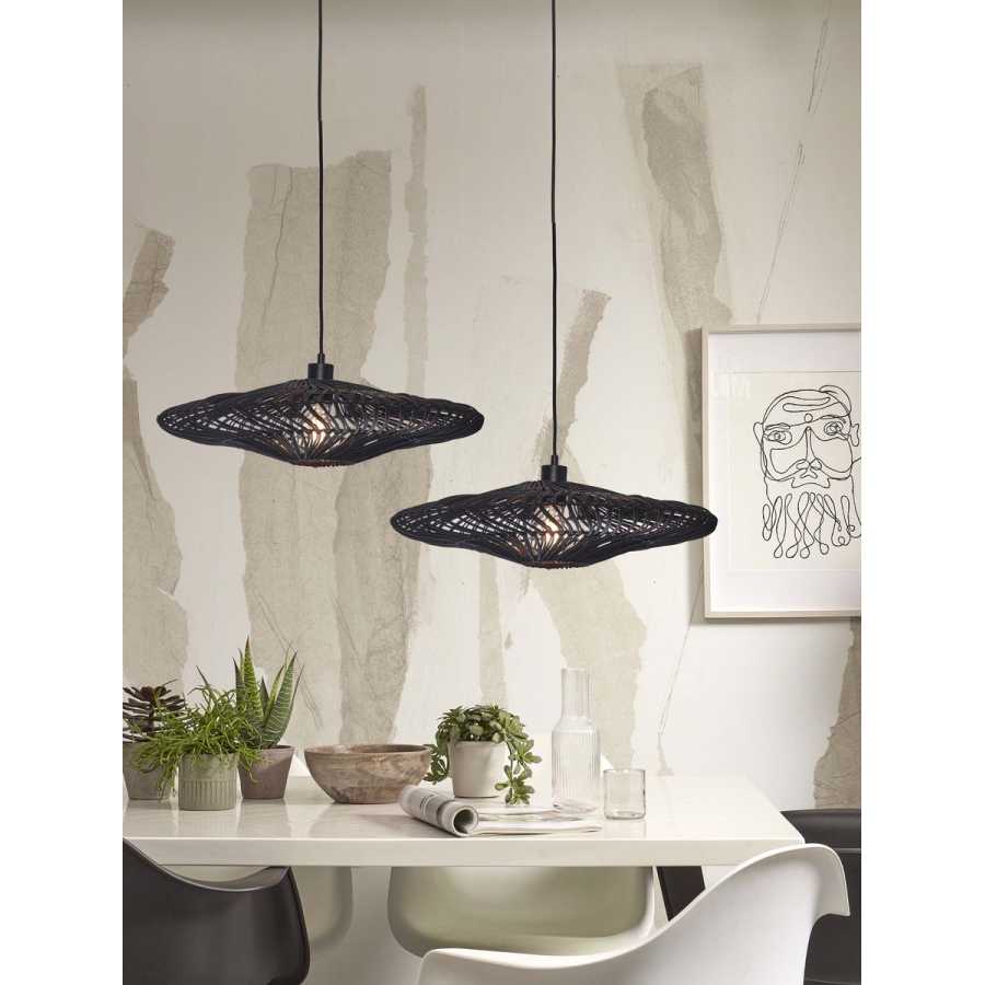 Good&Mojo Zanzibar Flat Pendant Light - Black - Large