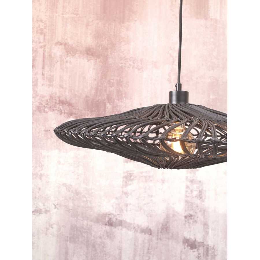 Good&Mojo Zanzibar Flat Pendant Light - Black - Large