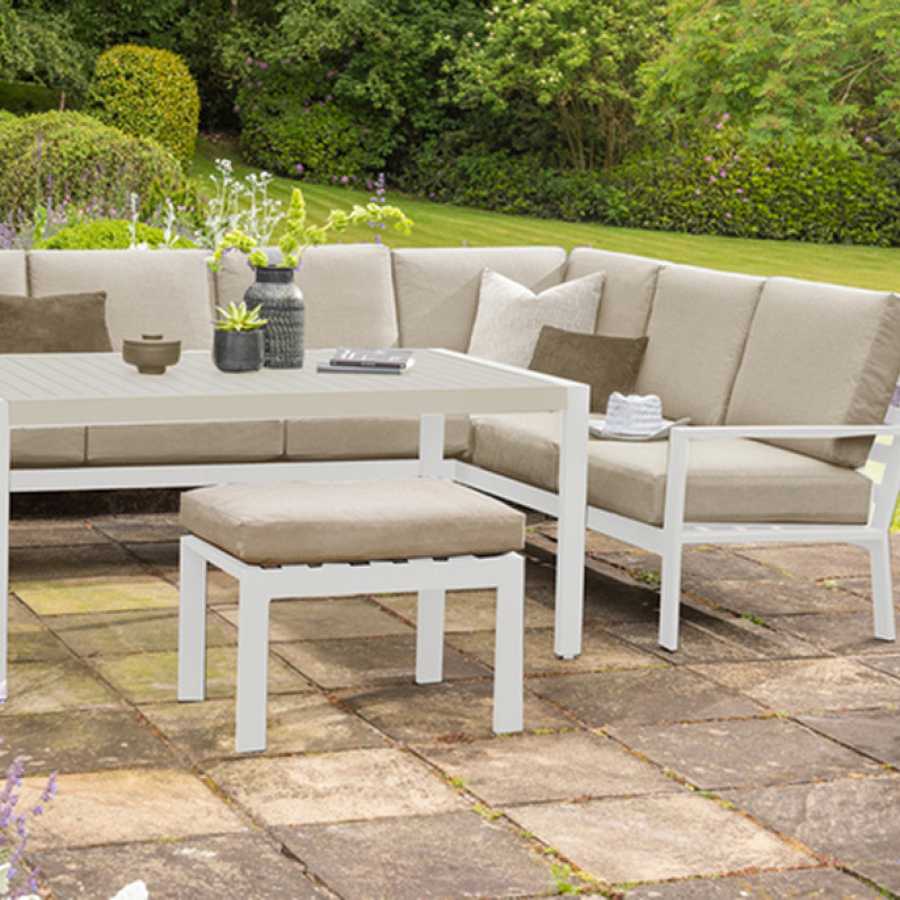 Titchwell Outdoor Corner Sofa Set - White & Beige