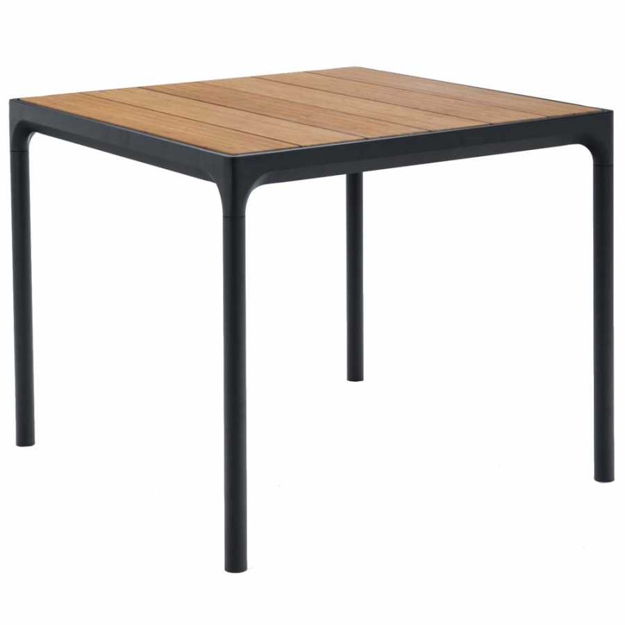 Houe Four Dining Table - Small - Black Legs & Bamboo Top