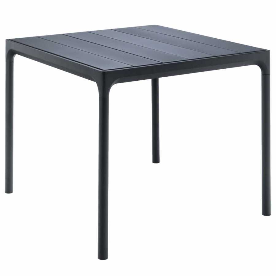 Houe Four Dining Table - Small - Black Legs & Black Aluminium Top