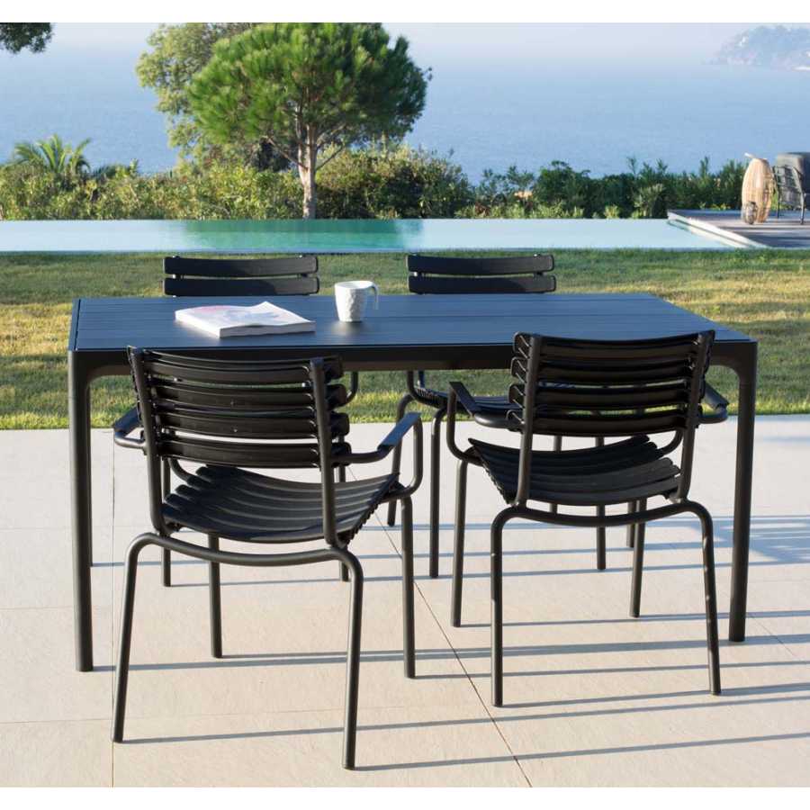 Houe Four Dining Table - Black Legs & Black Aluminium Top