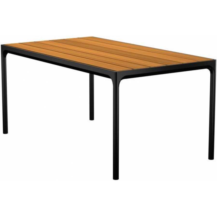 HOUE Four Outdoor Rectangular Dining Table - Bamboo & Black - Small
