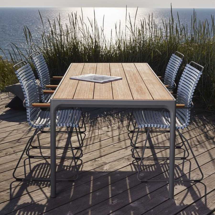 HOUE Four Outdoor Rectangular Dining Table - Bamboo & Dark Grey - Small