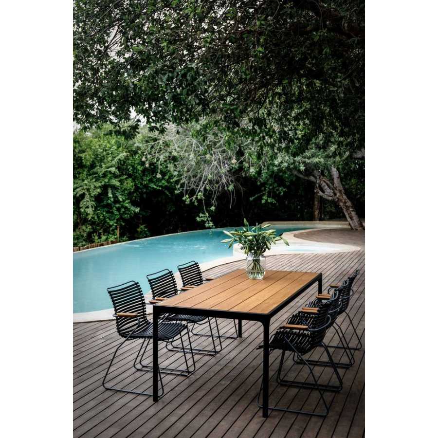 HOUE Four Outdoor Rectangular Dining Table - Bamboo & Black - Medium