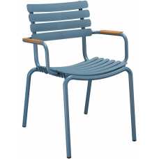 Houe Reclips Outdoor Dining Chair - Bamboo & Sky Blue