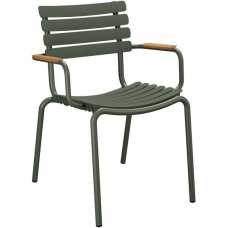 Houe Reclips Outdoor Dining Chair - Bamboo & Olive Green