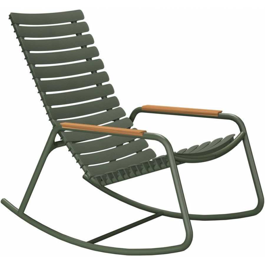 HOUE Reclips Outdoor Rocking Chair - Bamboo & Olive Green