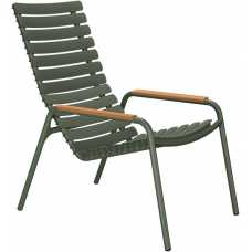 Houe Reclips Outdoor Lounge Chair - Bamboo & Olive Green