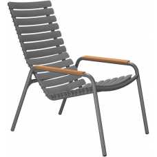 Houe Reclips Outdoor Lounge Chair - Bamboo & Dark Grey