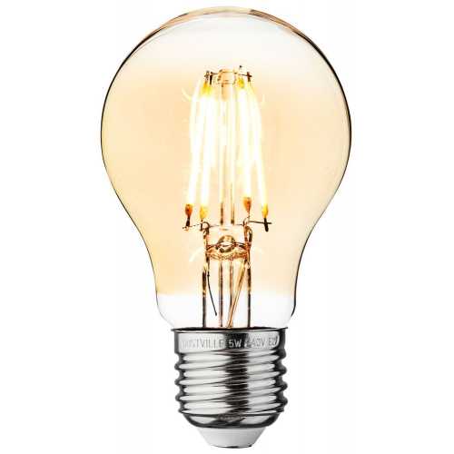 Industville Vintage Edison Classic Old Filament Dimmable LED Light Bulb - E27 5W A60 - Amber