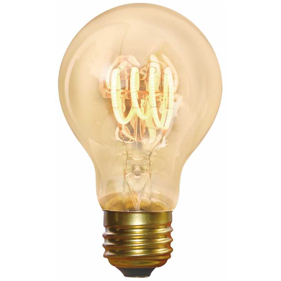 Industville Vintage Spiral Dimmable LED Edison Bulb Old Filament Lamp - 5W E27 Classic A60 - Amber