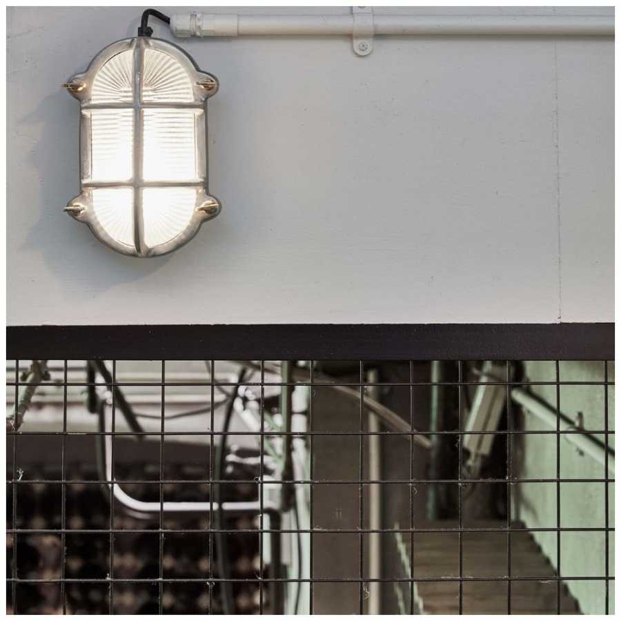 Industville Bulkhead Outdoor & Bathroom Oval Light - 6 Inch - Gunmetal - Side Wiring